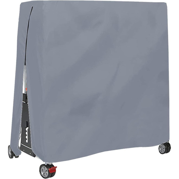 Grå Bordtennisbord Dækken, Vandafvisende Vindmodstand Anti-UV Heavy Duty Oxford Klud Bordtennisbord Dækken med Lynlås og Justerbar Snøre