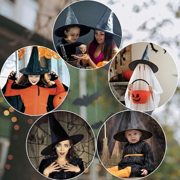 2 stk heksehatt dekorasjoner, svarte heksehatter, Halloween kostyme hengende heksehatt tema dekorasjoner eller Halloween fest cosplay feriehatter