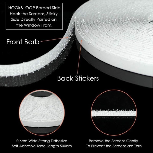 Myggnät för fönster 3-pack, uppgraderat myggnät för fönster 1,5 m x 1,3 m DIY Anti Mosquito Protector Kit, med 3 rullar självhäftande remsor (10