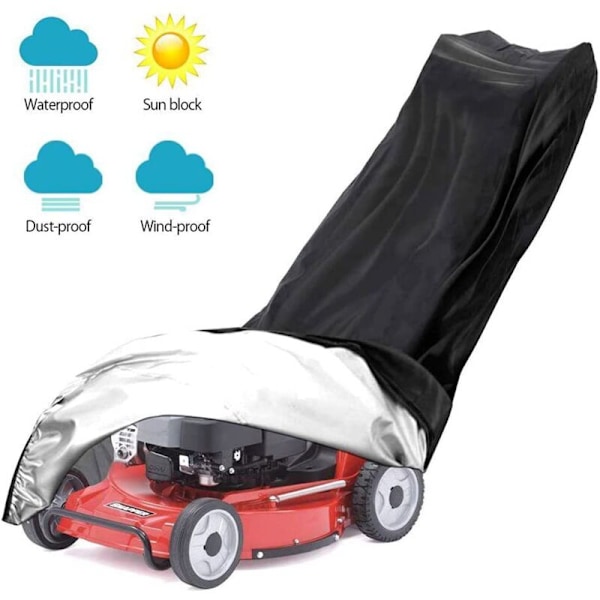 210D Polyester Vandtæt Støvtæt Plæneklipperdækken med Snøre og Opbevaringspose (193x64x112 cm)