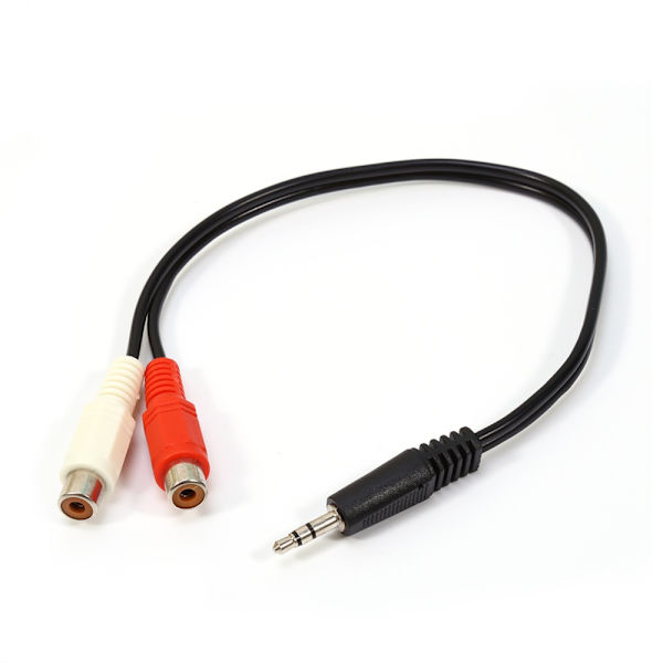 4 stk. Mini-Jack 3,5 mm han til 2x RCA hun lydadapterkabel - 15 cm - Mini Jack-kabel