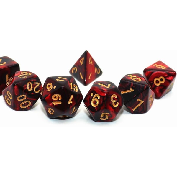 1 multisidet terningesæt glitter terninger til dungeons and dragons rollespil grøn blandet sort nebula terninger