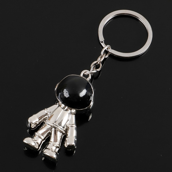 Astronaut nøglering (sølv) Cool Astronaut nøglering Robot Mænd nøglering Kvinde Metal Bil nøglering Dreng Charm nøglering