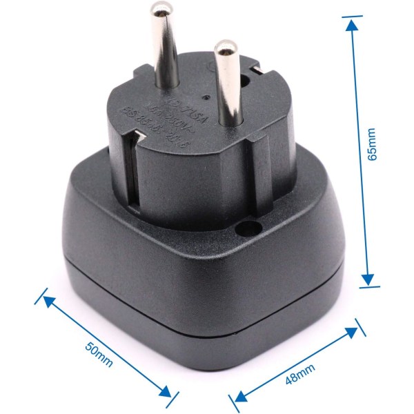 (3 kpl, musta)UK–EU/DE/FR/IT/ES Plug Adapter, Electronic De