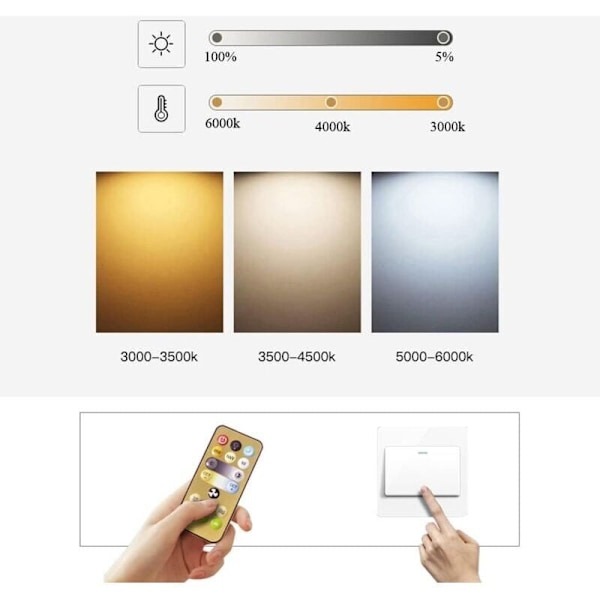 Stille Takvifte med 30W LED Integrert Lampe og Fjernkontroll Dimbar E27 Liten Takviftelampe Soverom Spisestue Kjøkken Taklampe Justerbar