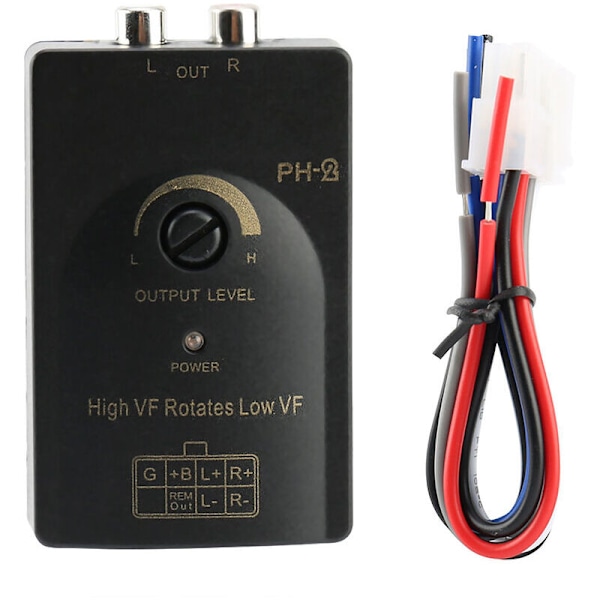 Stereo Stereo Stereo Stereo Stereo output konverter til automatisk bil RCA med forsinkelsesfunktion