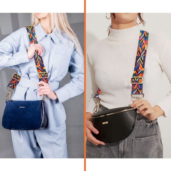 Axelrem för väska Ersättningsaxelremmar Justerbar axelrem för handväskarem Bred etnisk axelrem 3,8 cm för crossbody, handväska