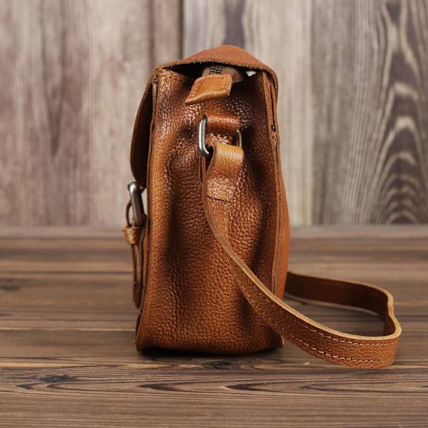 Sort - korn-Ny mode koreansk version Wild Head Layer Kohud Kvinder Taske En Skulder Crossbody Ægte Læder Lille Rygsæk Minimalistisk Vintag