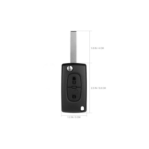 Kompatibelt nøkkelskall CE0536 Folding Flip-nøkkel for Peugeot 207 307 308 407 408 3008 5008 Citroen C2 C3 C4 C5 C6 C8 (2 knapper, CE0536)