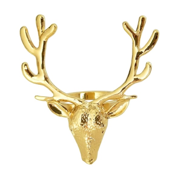 6 kpl Gold Deer -lautasliinasormuksia hääkotipöydän koristeluun