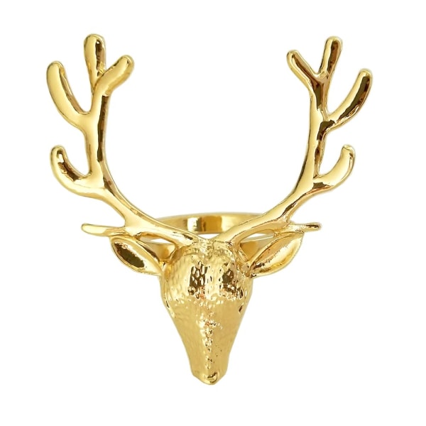 6 stk. Guld Hjort Servietringe Holdere til Bryllup Hjem Bord Dekoration Serviet Holder