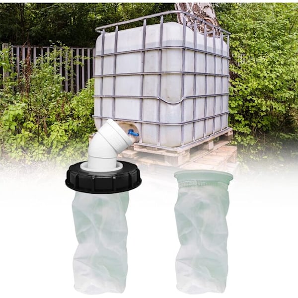 IBC Lockfilter 45°, 163mm Nylon Regnvattenfilter, Tvättbart med Lock för IBC Regnvattentank DN 150