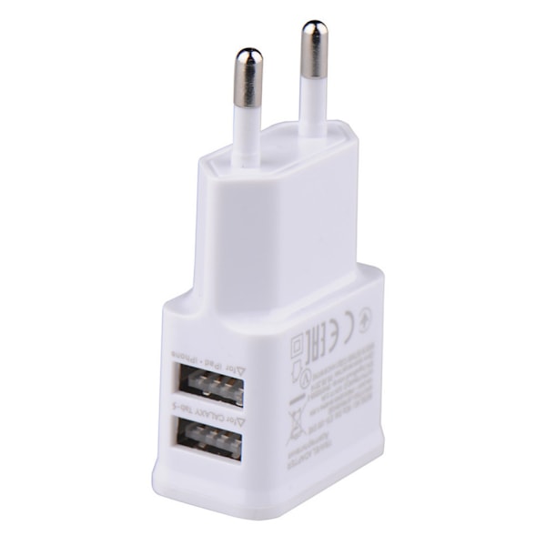 1A 2A Dobbel USB Mobiltelefonlader 71 Dobbel Port Android Reiselader Europeisk og Amerikansk Standard Laderhode