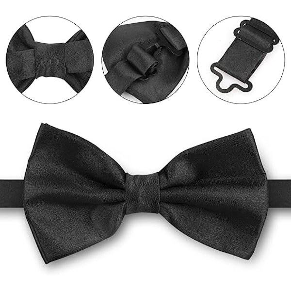 2-pack Herrar Slips, Svart och Röd Slips för Män, Justerbar Snygg Slips för Bröllop Fest Män och Pojkar Slips, 12cm