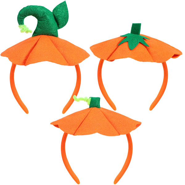 3 kpl Halloween-kurpitsapannat Halloween-asuja varten Kurpitsapannat Joustava kurpitsalakki Päänauhat Halloween-juhlatarvikkeisiin