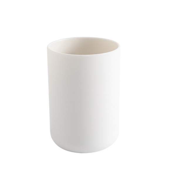 2 st vita badrumstumbler, 7,2 x 10,3 cm plasttumbler tandborsthållare 300 ml glas badrumstillbehör