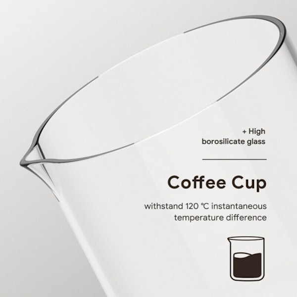 Kold kaffebrygger på 300 ml til udvinding af te og kaffe, kaffebrygger med isinfusion i borosilikatglas med rengøringsbørste