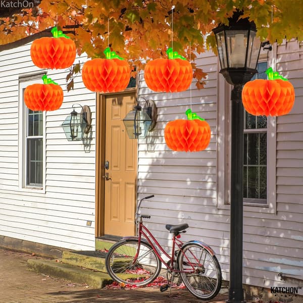 Stora papperspumpa-centerpieces - 6-pack | Tissue Pumpkin Honeycombc