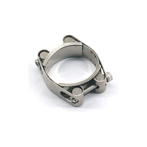 Kestävä ruostumattomasta teräksestä valmistettu puristin 304, kaksoispäinen, kaksikerroksinen, 45-55 mm, nauhan leveys 20 mm (2 kpl avaimella)