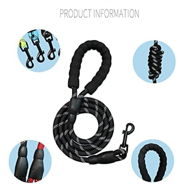 Pet Traction Rope, Lead Rope Round Explosion Proof Nylon Traction Leashes Outdoor Walking Supplies,Blue