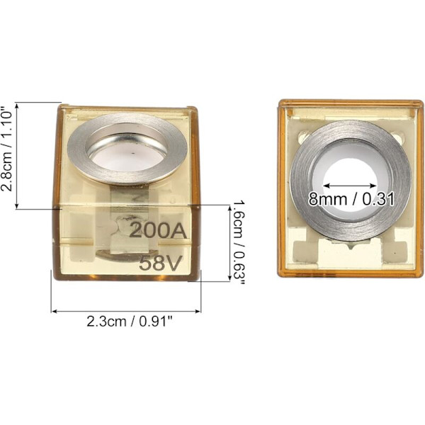 Vattentät 200A Marin Klassad Batterisäkring Terminal Säkring 58V