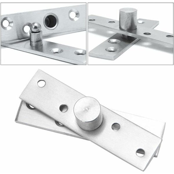 Ruostumattomasta teräksestä valmistettu 360° kääntyvä sarana piilo-oveen, 100 mm x 23,7 mm, 2 kpl