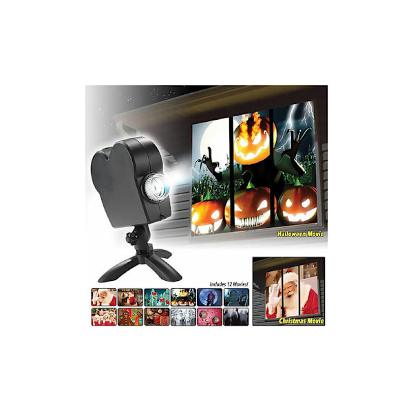 Jul Halloween fönsterprojektor LED-projektor projektor Julprojektor