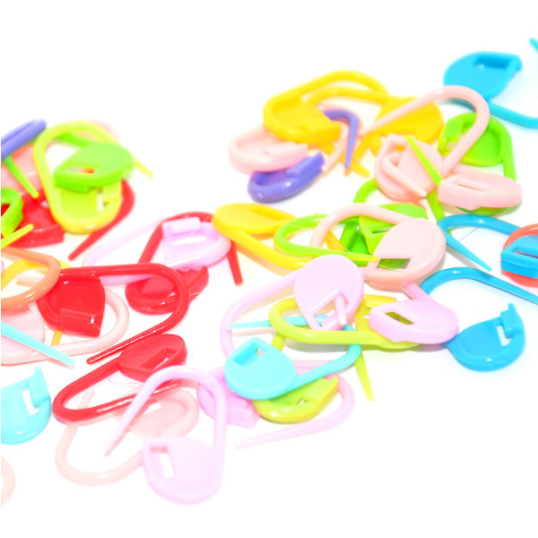 100 st Interlocking Pin Markers för stickning virkning sömnad stygn - Blandade färger