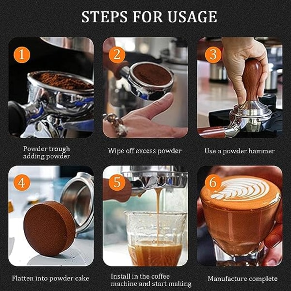 Kaffe Tamper, Kaffe Tamper, Espresso Tamper, Rustfrit stål Kaffe Press Tamper med silikonepude, Designer Kaffe Stempel Sæt, Kaffe Press Tamper