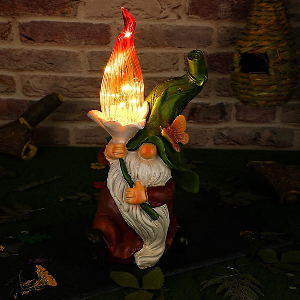 Udendørs havegnomstatue, harpiks gnomstatue dekoration
