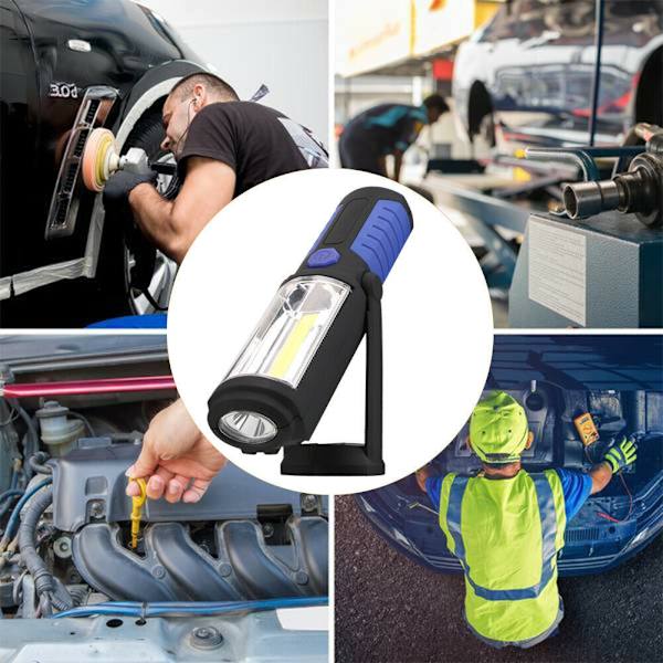 Blå inspektionslys genopladelig LED-lys, genopladelig LED-arbejdslys med magnetiske LED-lommelygter inspektionslys inspektionslys