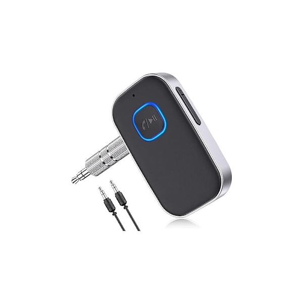 Bluetooth 5.3 Mottaker for Bil, Bluetooth Adapter for Bil, 3.5mm AUX Jack med Trådløs Støyreduksjon for Bilstereo/Bilradio/Kablede Hodetelefoner/Høyttaler