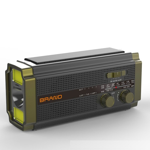 Kylpyhuoneen radio ja kaiutin Radio Monikanavainen kannettava aurinkokenno puhelimen latausradio (harmaa)