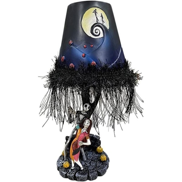 Halloween bordlampe Dekorasjon av kontor lyser opp LED måne måneskinn bordlampe figur resin modell leketøy modell