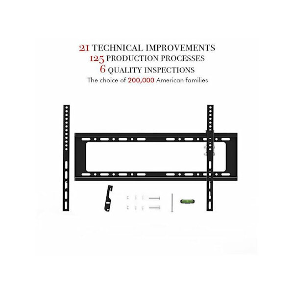 TV-väggfäste för 32-70 tum (81,3-177,8 cm) LED LCD Plasma och böjda skärmar, Maxkapacitet 50 kg, Svart
