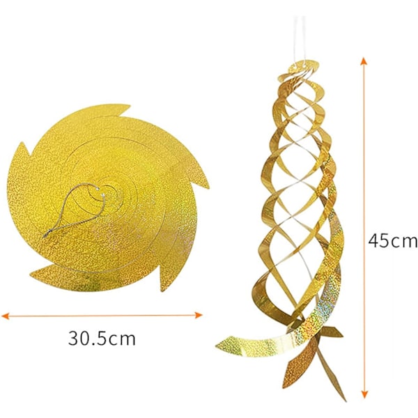 3-delt fugleskræmmer, spiralformet fugleskræmmer, spiralformet plaststang, reflekterende fugl, due, måge og insekt afvisende middel til at beskytte dine blomster og g