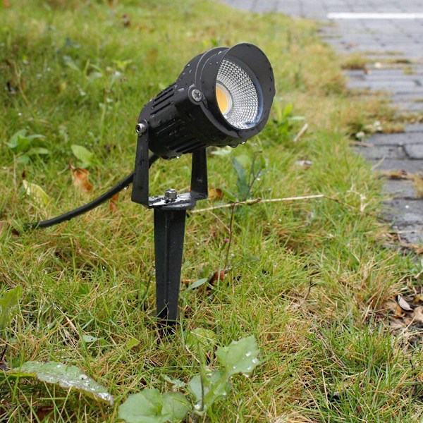 Musta LED-ulkovalaisin - 220V - Lämmin valkoinen