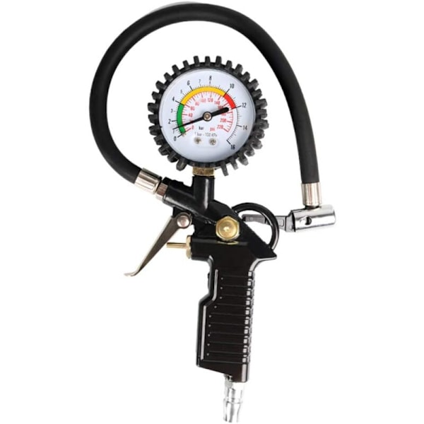 Max 220 PSI Däcktrycksmätare med Gummislang för Bildäck