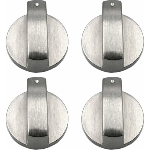 4 stk knotter til gasskomfyr, knotter i metall til gasskomfyr, knotter i metall til gasskomfyr, knotter i metall til kjøkken, 6 mm