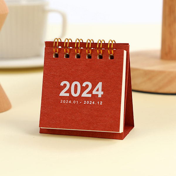 Enkel enfärgad 2024 Mini-skrivbordspapperskalender Bärbar bord