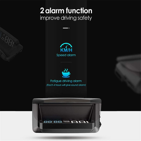 Bil Head Up Display, HUD GPS Multifunktionel Digital Bil Speedometer Smart Gauge KMH/MPH Tid Højde Universal Ur