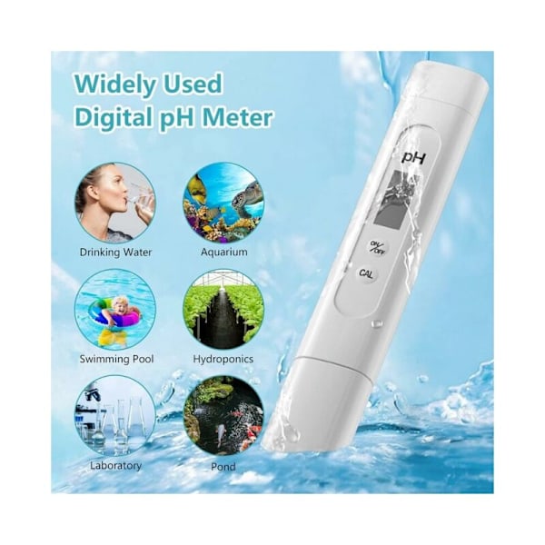 PH tester elektronisk måler, måleområde fra 0 til 14 pH, høj præcision swimmingpool tester, pH meter til pool, akvarium, drikkevand