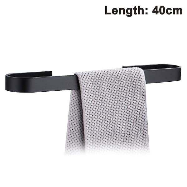 Pyyhekisko, Pyyheteline, Pyyhärengas, Itsekiinnittyvä, Alumiini Musta 40cm