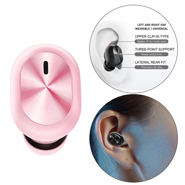 Bluetooth Headphone Stereo Mini Handsfree Sports Headphone (Pink)