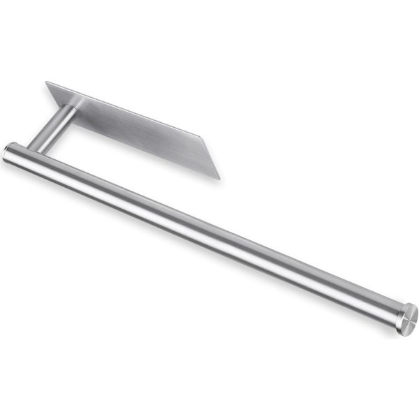 Køkkenrulleholder under skab (sølv) - 30 cm brugbar længde - Toiletpapirholder Selvklæbende rustfrit stål rulleholder Køkkenrulleholder