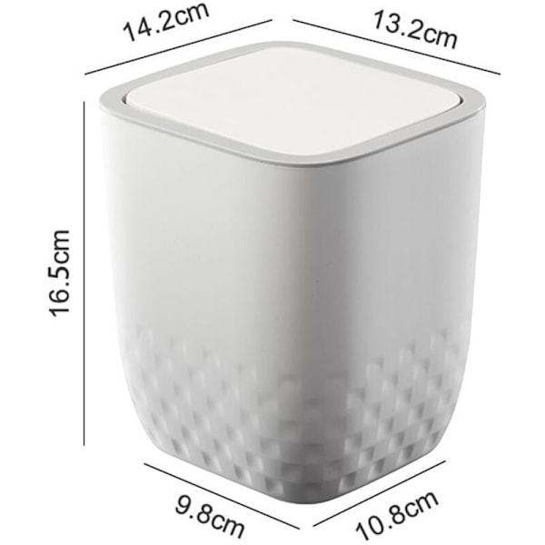 1 stk liten bordbøtte, mini kjøkkenbord søppelbøtte, mini baderom søppelbøtte med knappdeksel, mini skrivebordssøppel, for baderom, kjøkken, skrivebord