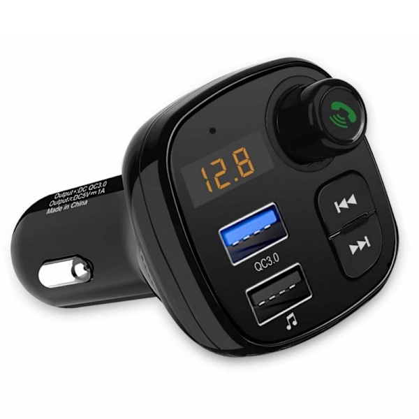 Bil MP3 Bluetooth Billader QC3.0 Hurtiglading Spenningsdeteksjon Bluetooth-mottaker FM-sender
