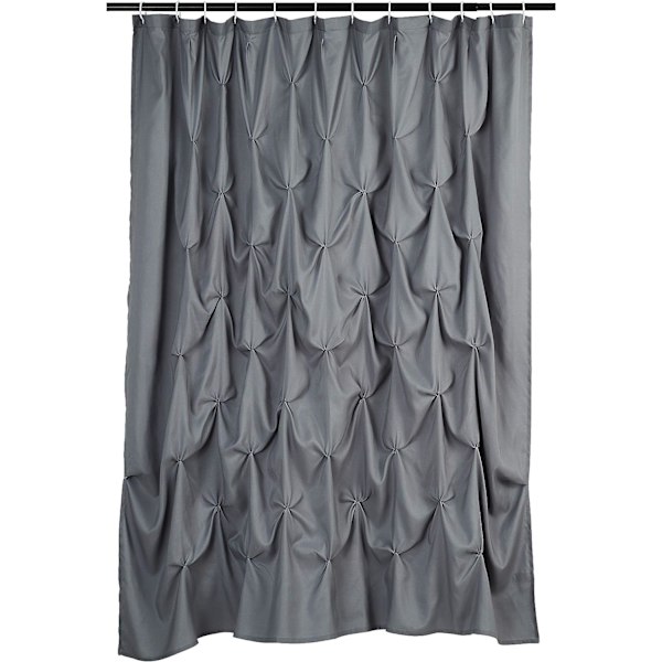 Grå-183x183cm-Våffelvävd Duschdraperi, Polyester