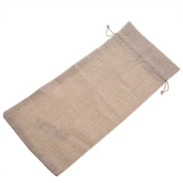 (Beige) 12 stk, Størrelse: 15*35 cm, Vinflaskepose Julegavepose Vinflaskestopper Borddekorasjon for bryllup bursdagsfeiring