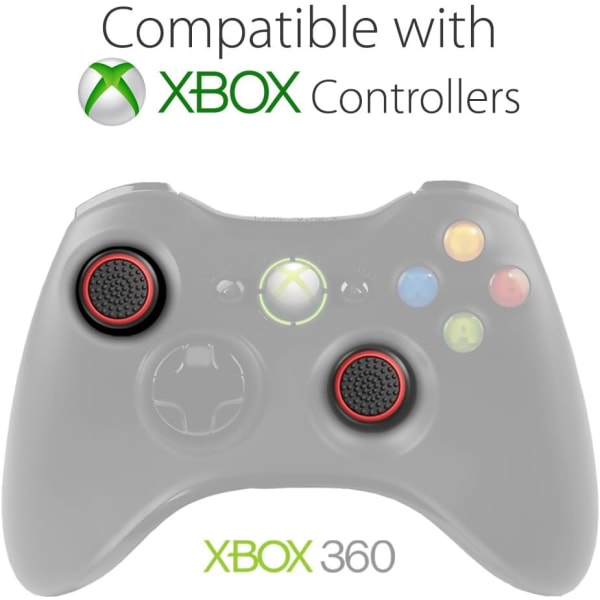 4 stk. (sort/rød) - udskiftning af silikone controller joystick-hætte tommelfingerbeskyttelsesetui til PS4 / PS3-controllere - Xbox One/One S - Xbox 360 - Nintend